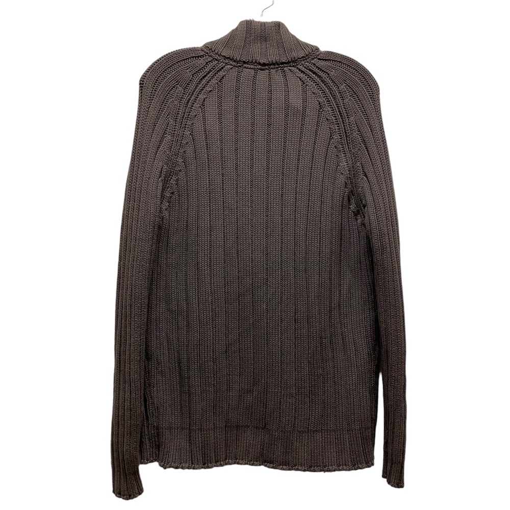Zara Man Basic Ribbed Cable Knit Full Zip Mock Ne… - image 2